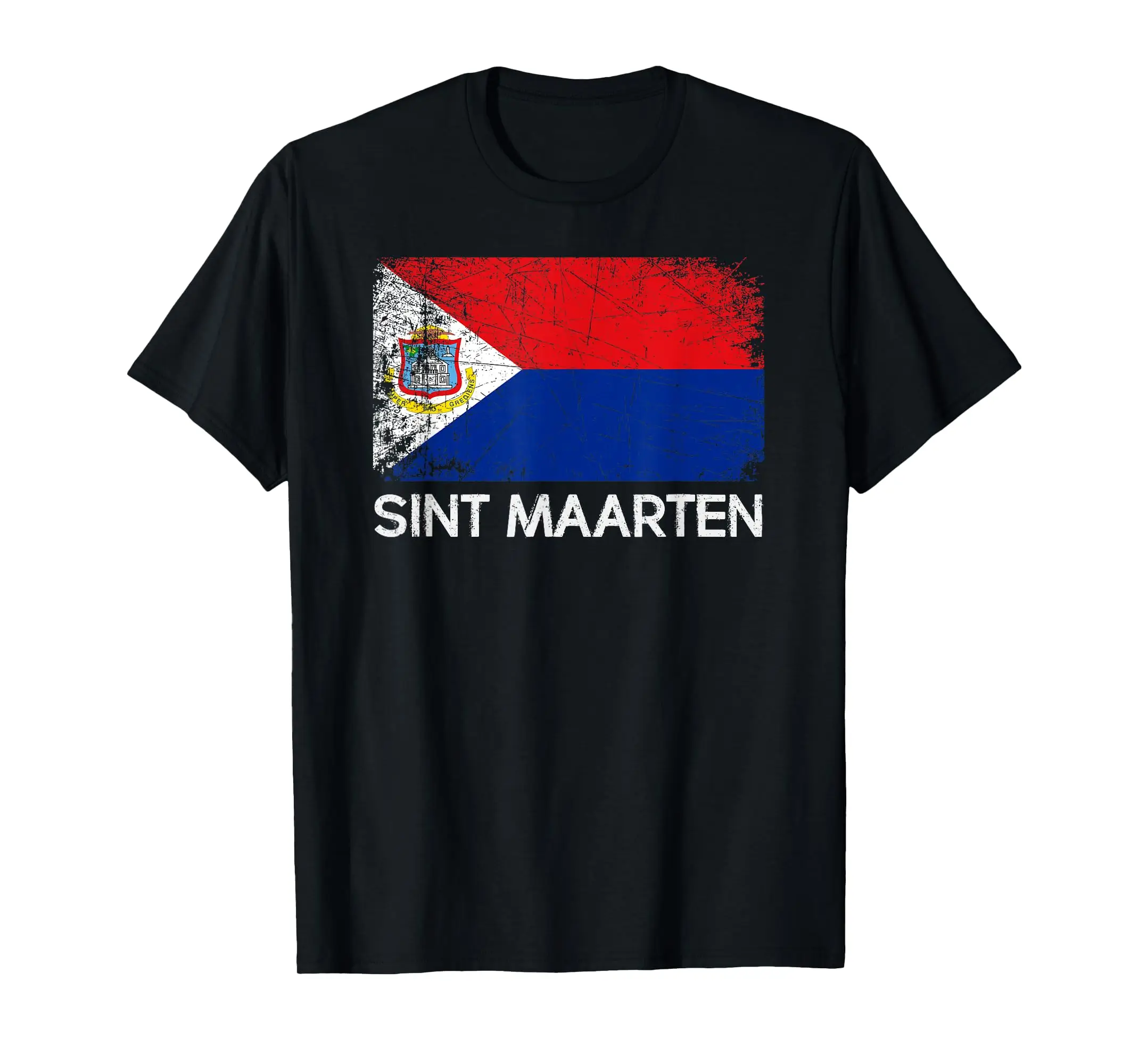 100% Cotton St Maarten Flag T-Shirt | Vintage Made In Sint Maarten Gift MEN WOMEN UNISEX T Shirts Size S-6XL