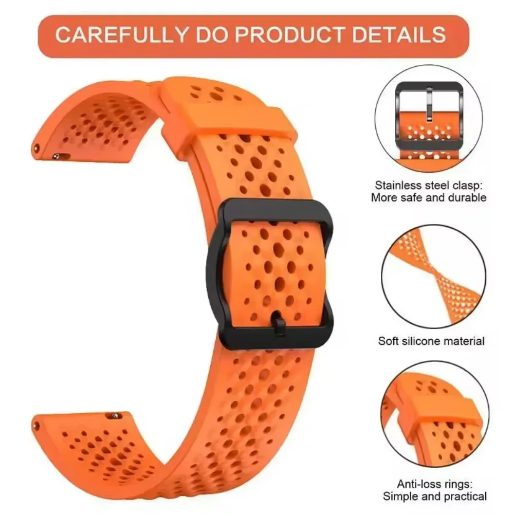 20mm 22mm シリコンストラップ Garmin Forerunner 165 265 55 Venu 3/2 Active6対応 通気性ブレスレット リストバンド Garmin 965 955 745用ベルト