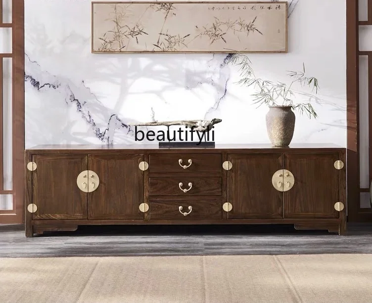

New Chinese style elm antique TV cabinet solid wood retro classical style low cabinet
