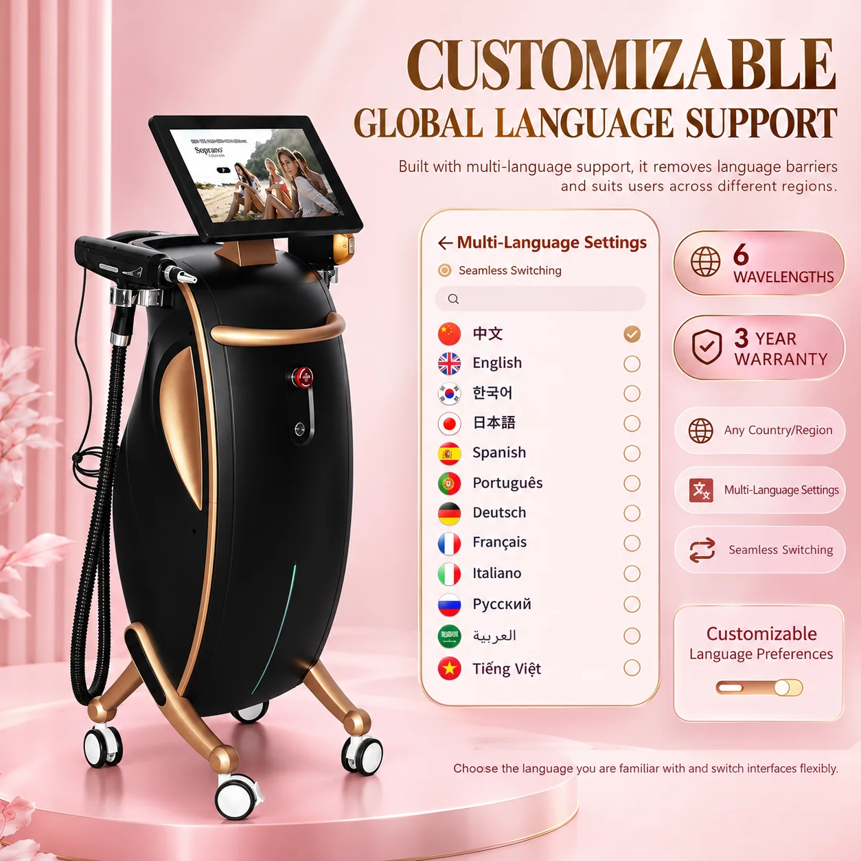 Picosecond Tattoo Removal 3 in1 Multifunctional Diode Laser Beauty Machine Permanent Hair Removal Skin Hair Analysis System