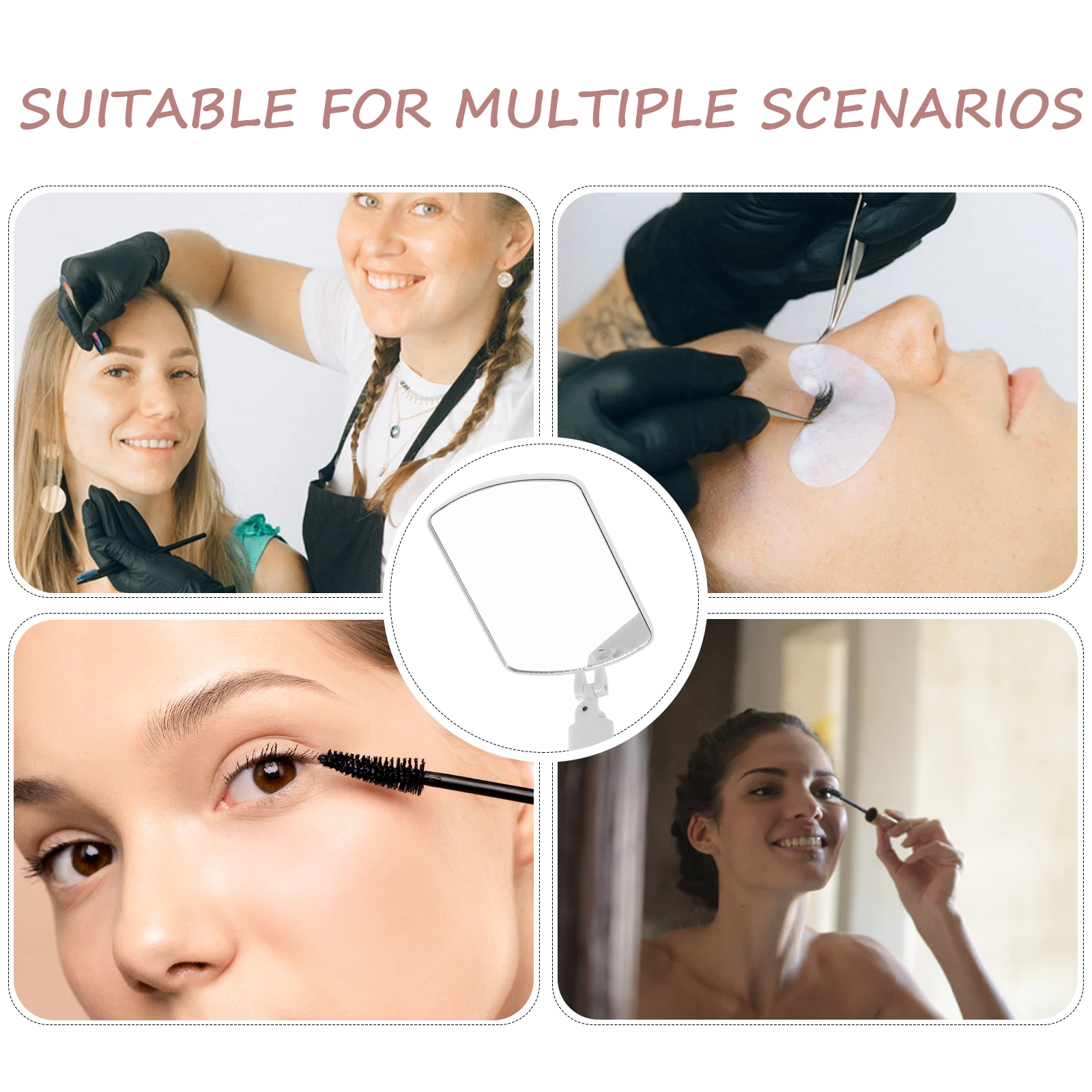 

Eyelash Extension Black Foldable Rotate Design for Lash H held Eyelashes Mirrors H held Inspection Tool Compact Portable