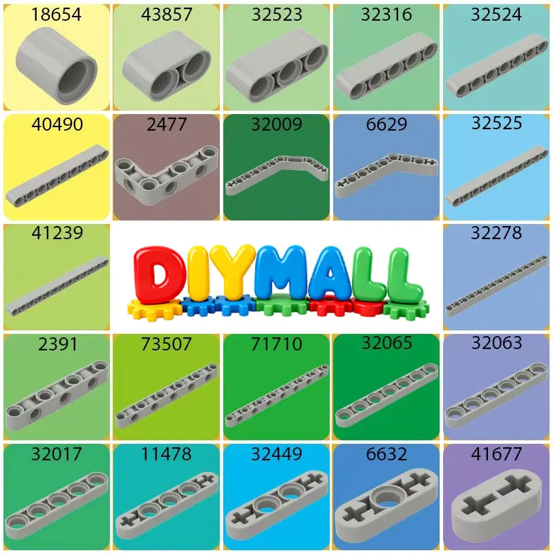 

MOC 50g Technical Hole Arm Parts 2391 2477 2825 2905 3167 6629 6632 11478 14720 18654 32009 32017 Car Model Accessories
