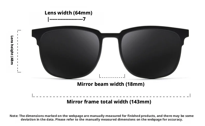 Hochwertige, ultraleichte Anti-UV-3D-Filmbrille mit polarisiertem magnetischem Clip-On-Brillengestell für Herren, Vintage-Titanbrille 9688ZM – Detail 11