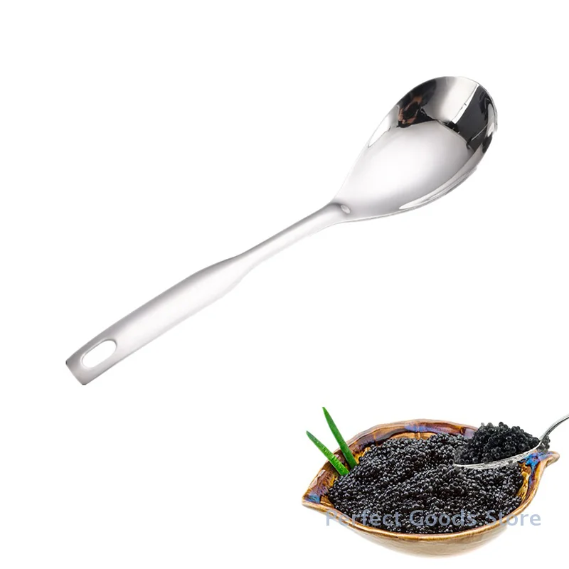 

Stainless Steel Kitchen Spoon With Holes Cuisine Caviar Builder Roe Sauce Strainer Spoon Durable Kitchen Cooking Gadgets