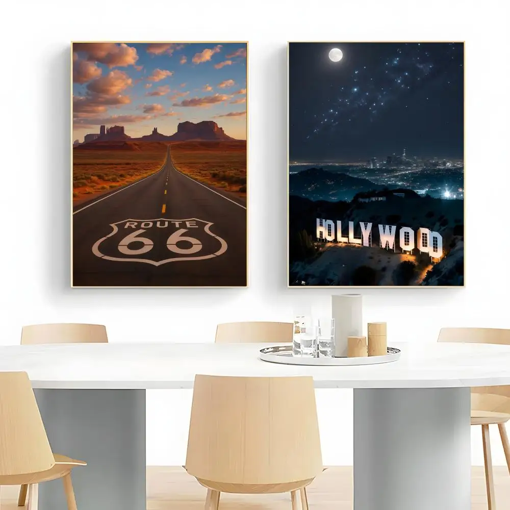 Travel Concept Iconic American landmarks Poster Wall Art Print Decorative Mural Home Decor Gift Unframed