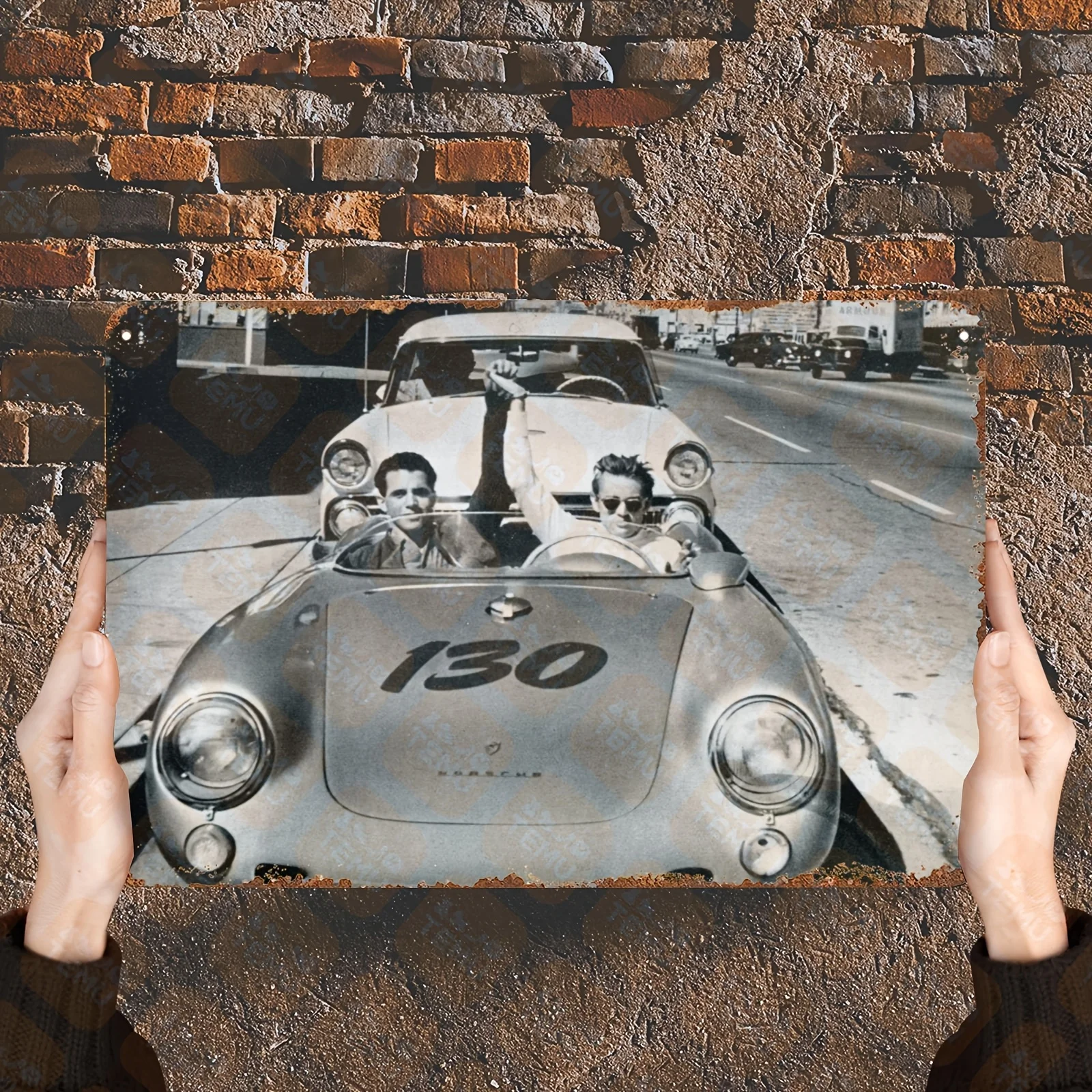Vintage Dean,The Car That Killed Him Tin Sign - Unframed, Rustic Metal Wall Art for Home Decor, Living Room,