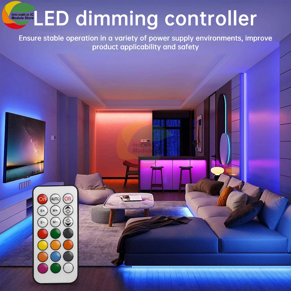 5-24V 21Key Mini Led Controller RF Wireless Remote Phantom Color Rgb Full Color Streaming Running Light Strip Light Controller