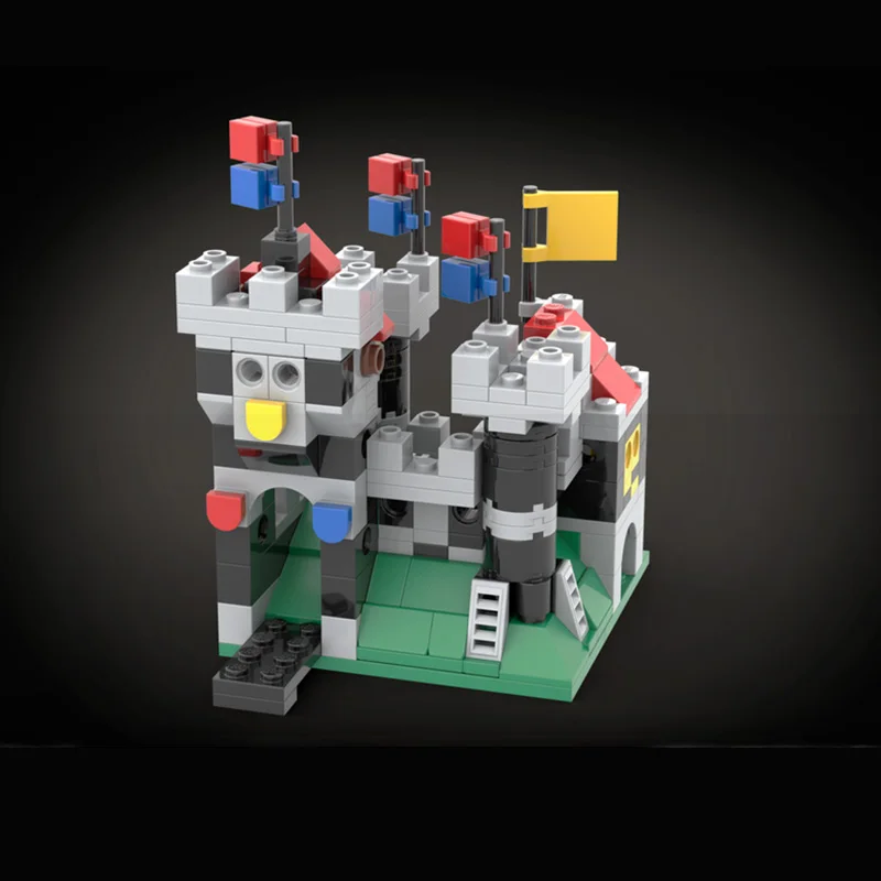 MOC-escena de calle arquitectónica Modular Retro creativa, Mini Castillo Medieval europeo, modelo de bloques de construcción, juguete para adultos, regalo de cumpleaños