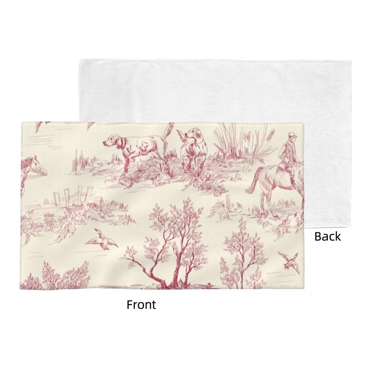 Toile De Jouy Red Face Towel Personalized Cream Vintage Parisian Super Soft Cotton Shower Towels