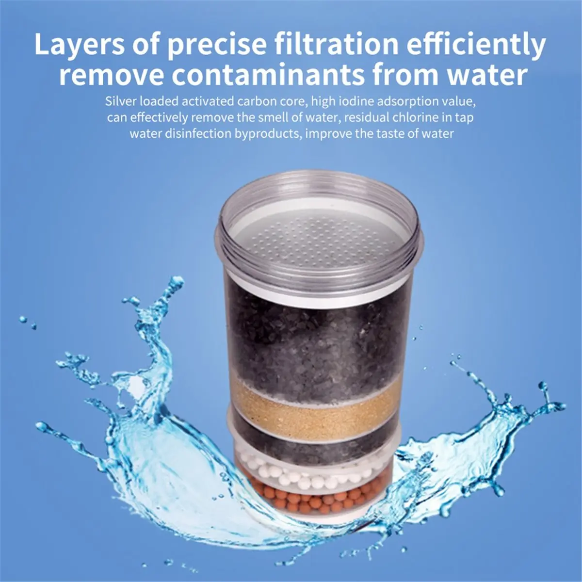 (A61K) Wasserfilter-Ersatz für Spender mit 6-Schicht-Kombinationsfilterelement für Pur Wasserhahn-Montage-Filtrationssysteme