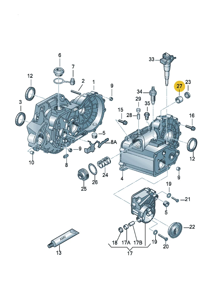 BOICY Five Speed Gearbox Shift Lever Shift Shaft Selector Needle Bearing for Golf Rabbit Polo Bora Jetta A3/ Octivia 020311648