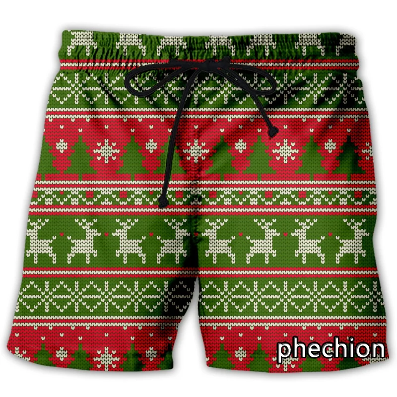 New Men Women Christmas Graphs 3D Printed Casual Shorts Fashion Streetwear Unisex Loose Sporting Short Pants Board Shorts Trunks