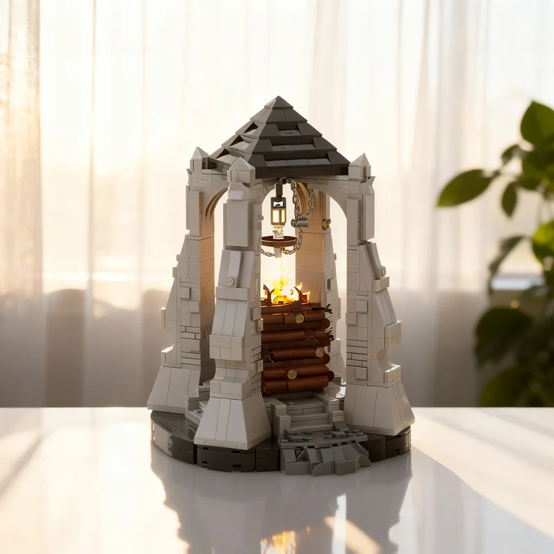 

1238 деталей MOC: Маяк Гондора, Отвага Пиппина, Хоббит, Властелин колец – модель из строительных блоков, креативный подарок, декор для демонстрации, сборная модель