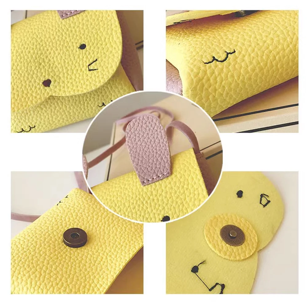 Bunny Crossbody Bag For Kids Girl Easter Cute Rabbit Mini Shoulder Bags Pu Leather Coin Purse Small Wallet For Women