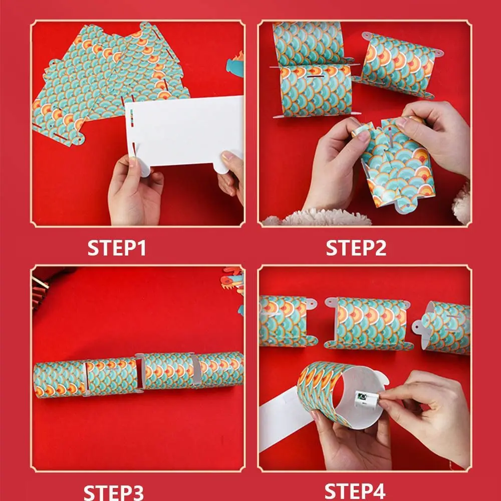 Craft Kit Mid Autumn Chinese Lantern Handmade Material Bag Dragon Lantern Dance Dragon Chinese Style Mid-Autumn Festival Lantern