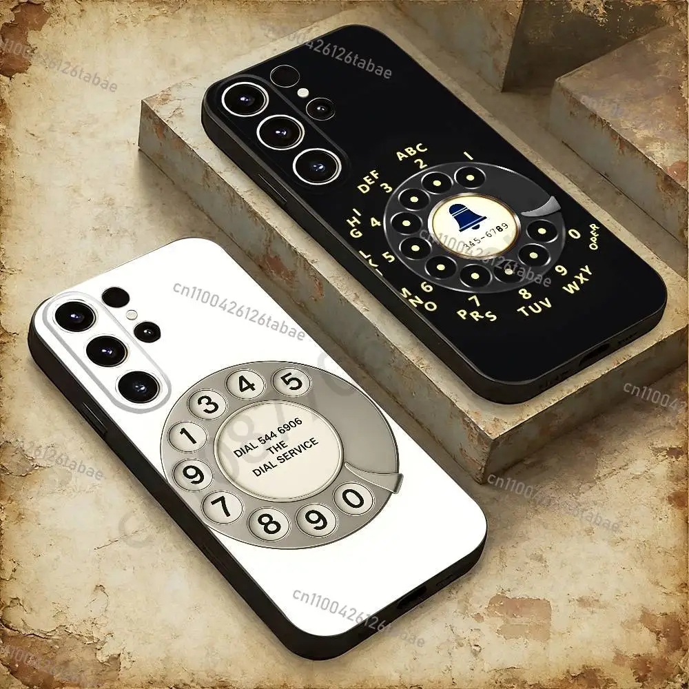 Funny Retro Rotary Dial Pattern Phone case For Samsung Galaxy A53,51,72,73,31,30,42 Soft Silicone Black Cover