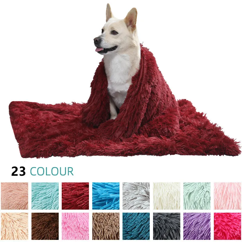 Fluffy Mat Long Plush Pet Blanket Cat Sleeping Mats Puppy Winter Warm Thin Kennel Cushion Soft Covers for Large Dogs Mattress