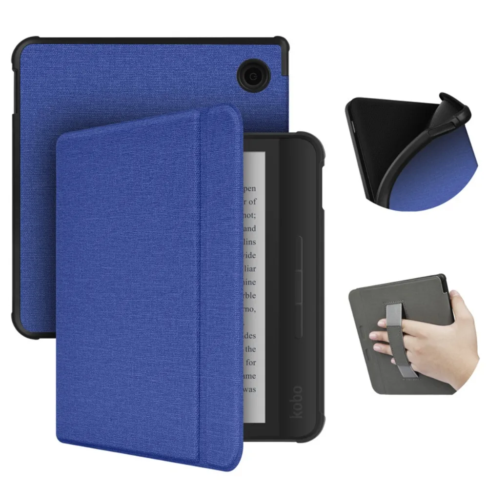 Funda para eReader de 7 pulgadas con función de reposo/activación automática, soporte para la mano, carcasa protectora de TPU resistente al desgaste para Rakuten KOBO Libra Colour 2024