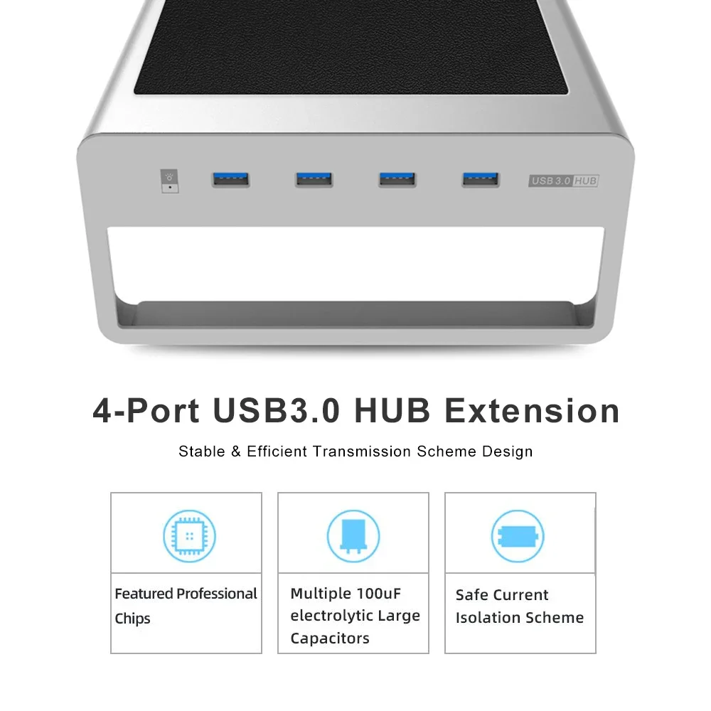 Dropshipping 4 port USB HUB and wireless charge with PC /Laptop/Tablet Stand design