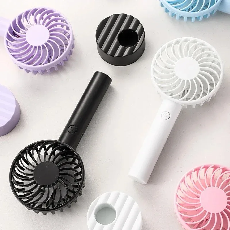 2024 Simple Handheld Mini Fan USB Portable Stand Student Electric Fan Compact and Portable Long-lasting Fan