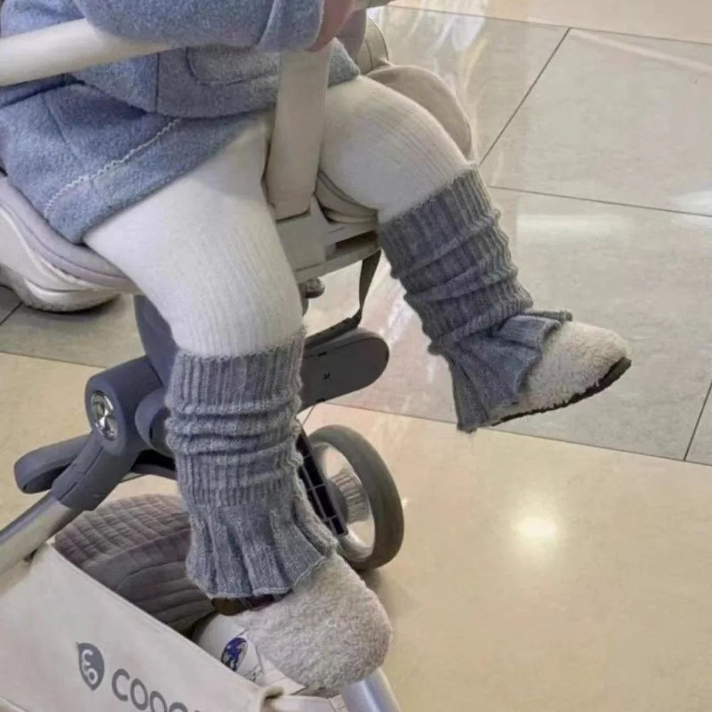 

New Solid Color Leg Warmers Thickened Knitted Middle Tube Socks Pile Sock Gift