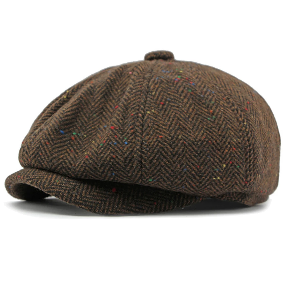 Mz4253 boinas outono inverno chapéus para homens mulheres xadrez artista pintor boina de lã chapéu hera boné plano masculino feminino boina octogonal