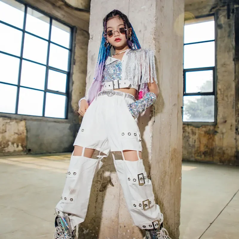 

Children's Jazz Dance Performance Costume Set, Children's Street Dance, Hip-hop, Fashion Show Costume, Top+sleeves+pants