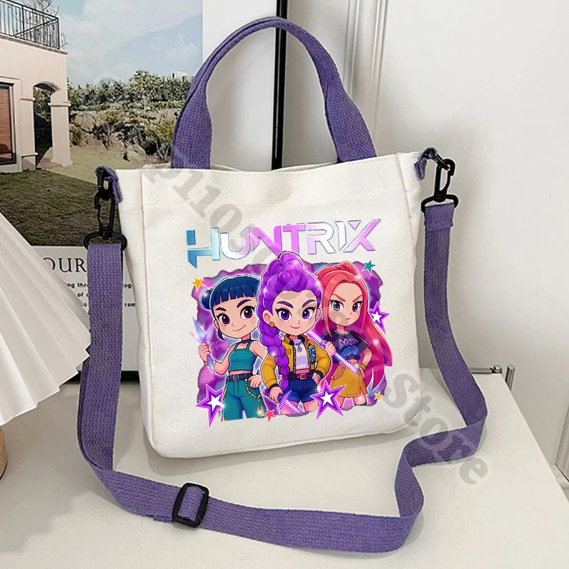 KPop شيطان الصيادين فتاة لطيف حقيبة كروسبودي الكرتون قماش حمل الاطفال أنيمي المطبوعة حقائب اليد اكسسوارات كيس التخزين الهدايا 2025 #4