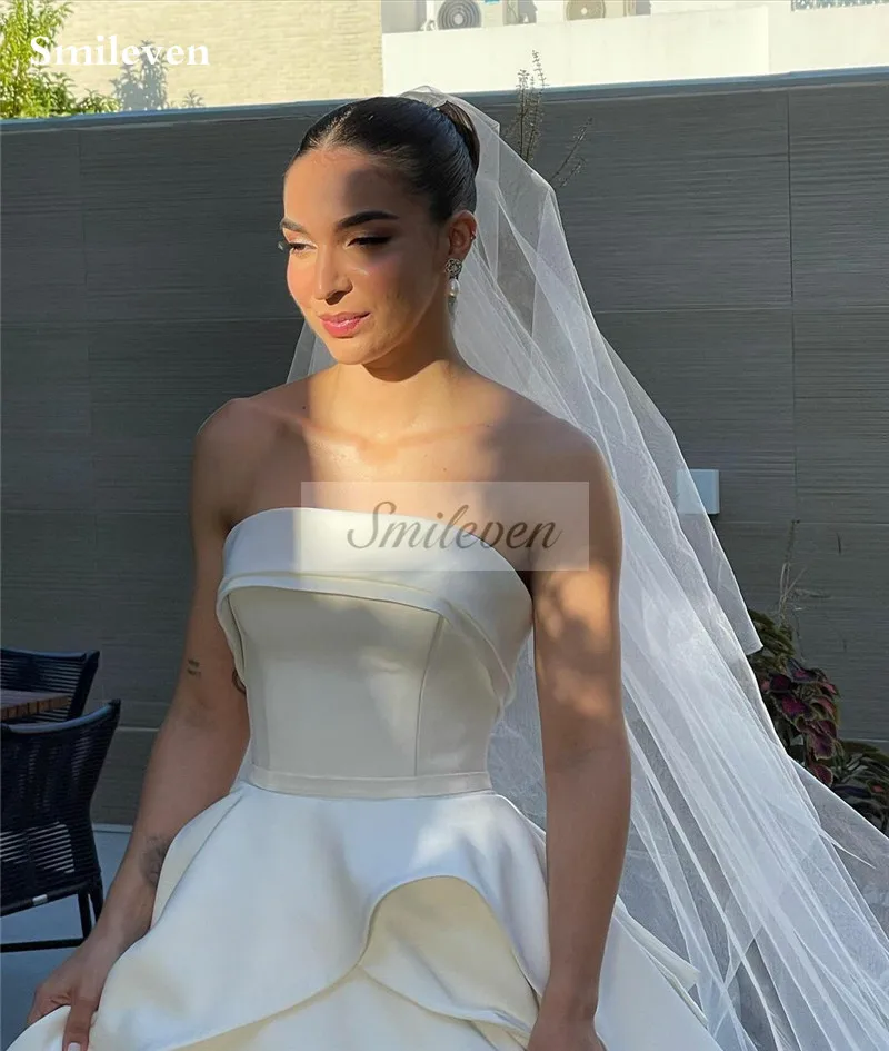 Smileven Soft Satin Wedding Dress Off The Shoulder Princess Bride Dress vestidos de novia Elegant Wedding Gowns 2024