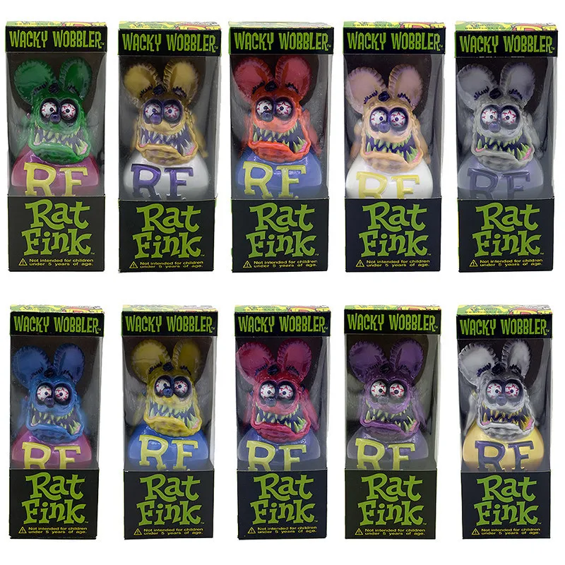 

Rat Fink Action Figures Car Repairer Car Shake Head Doll Locomotive Culture Symbol Old School Pvc Anime Figures Desk Decora