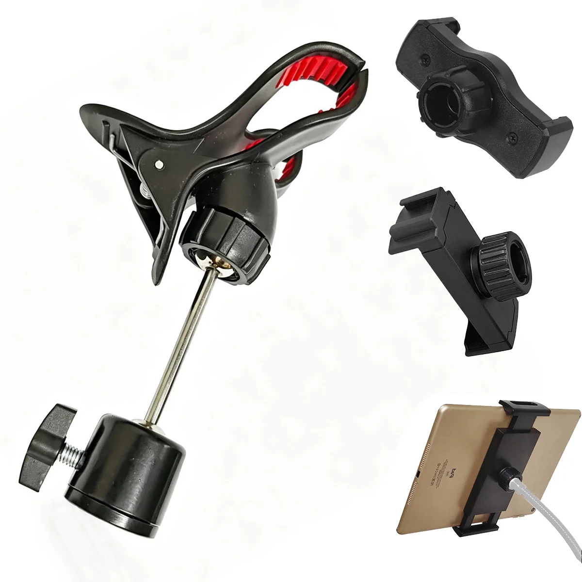 

Ball Head Mount Stands with Clip Holder for Mobile Phones Tablets PC for Selfie Stick Monopod Tripod