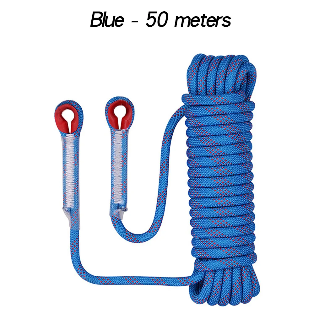 12mm 50m Outdoor Klimtouw Escape Rescue Statisch Touw Rock Apparatuur Bergbeklimmen Levenslijn Emergency Survival Veiligheidsuitrusting