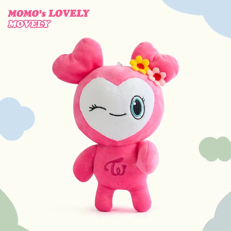 9PCS/lot Lovelys Plush Korean Super Star Plush Toy Cartoon Animal TWICE Momo Doll Keychain Pendant for Fans Girls Birthday Gifts