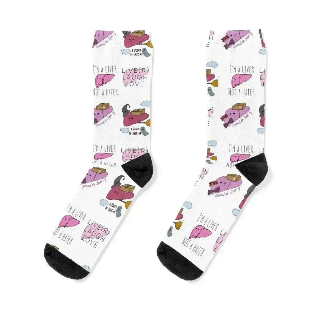

Liver puns Socks winter thermal Lots new in's loose Women Socks Men's