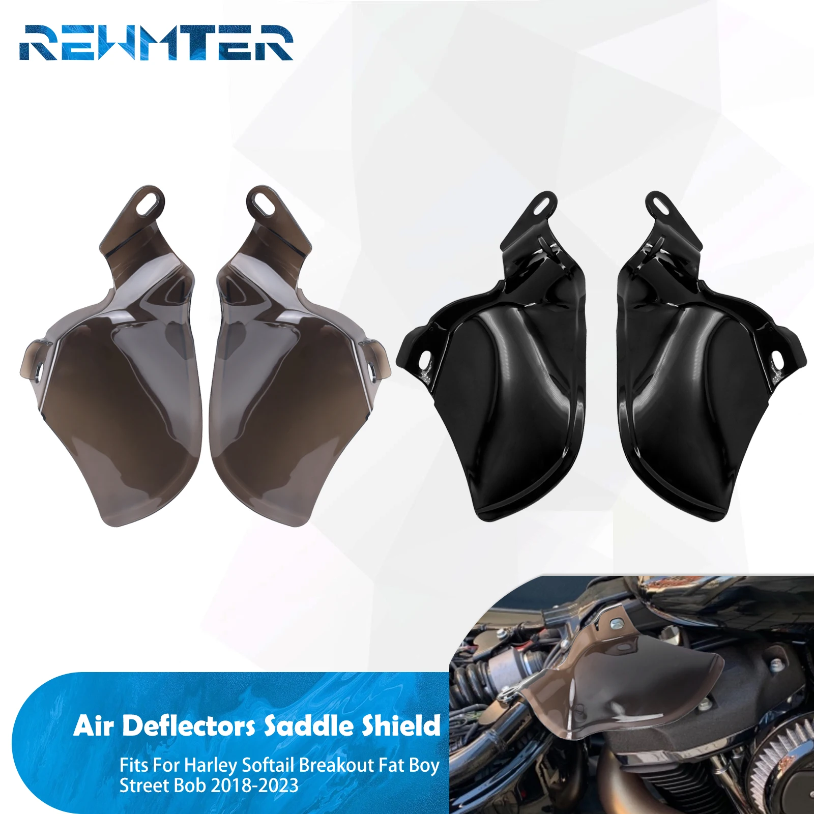 Motorcycle Air Heat Deflector Saddle Shields Cover For Harley Softail Low Rider Breakout Fat Boy Street Bob FXBB FLSL 2018-2023