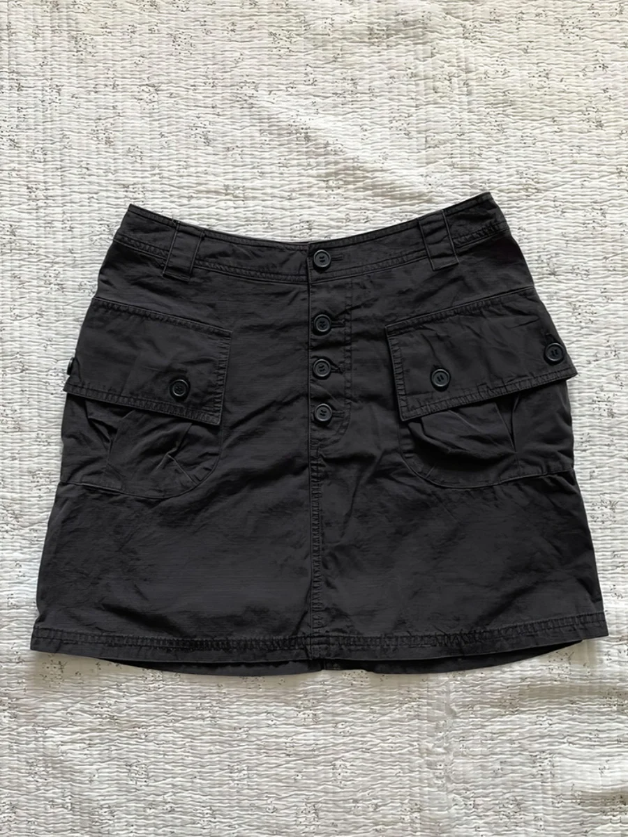 

Черная американская рабочая одежда, юбка для женщин, винтажная юбка трапециевидной формы в стиле ретро, смесь полиэстера, летняя мода