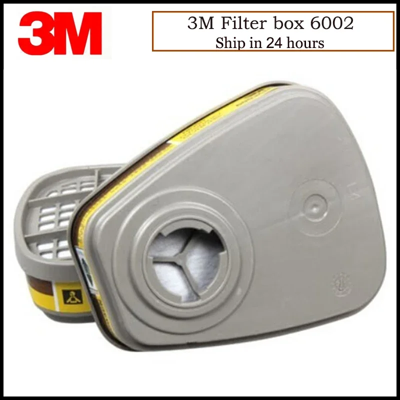 3M 6002 Acid Gas Cartridge Respiratory Protection (Pack of 2) Against Certain Acid Gas CL2/SO2/HCl/ H2S Use with 3M Mask