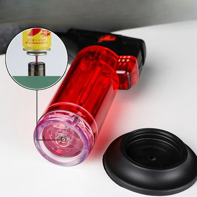 4 عبوات من ولاعة مسدس رش بدرجة حرارة عالية، ولاعة سيجار لهب زرقاء مقاومة للرياح، ولاعات الخبز والشواء أداة إنقاذ خارجية #3