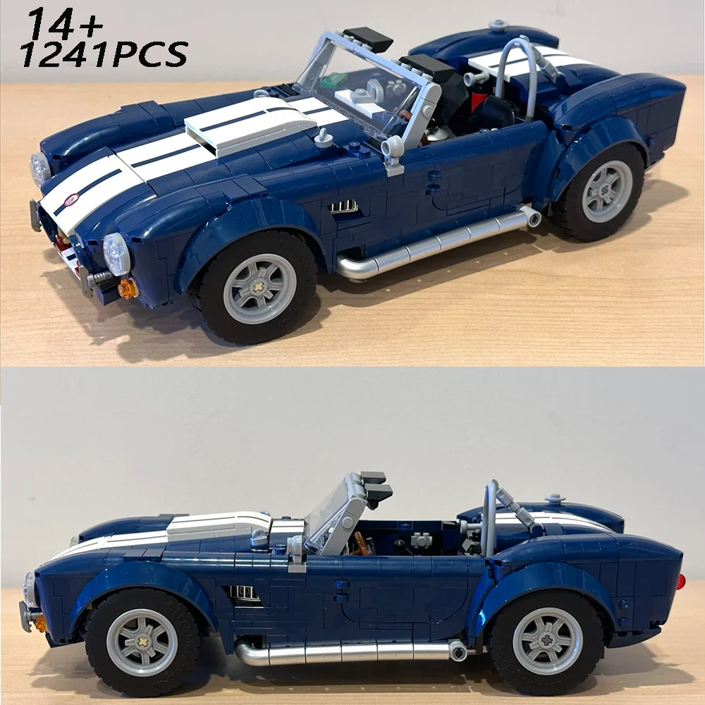 

Технический 10357, винтажный автомобиль, синий спортивный автомобиль, модель строительного блока, строительные кирпичи, игрушечный автомобиль, подарок для взрослых и детей