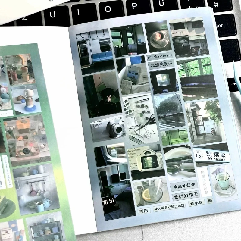 Ins نمط للإزالة فيلم قطع ملصق كتاب موضة جديدة 24 صفحة Y2K ملصقات مذكرات الطالب لتقوم بها بنفسك مواد الديكور الأساسية