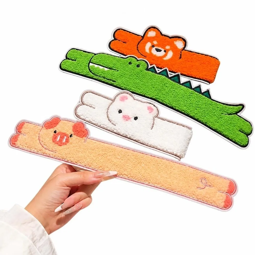 Cute Long Animal Shape Cartoon Headband Soft with Hook and Loop Closure Face Washing Headband Bangs Hair Clip Hair Accessory