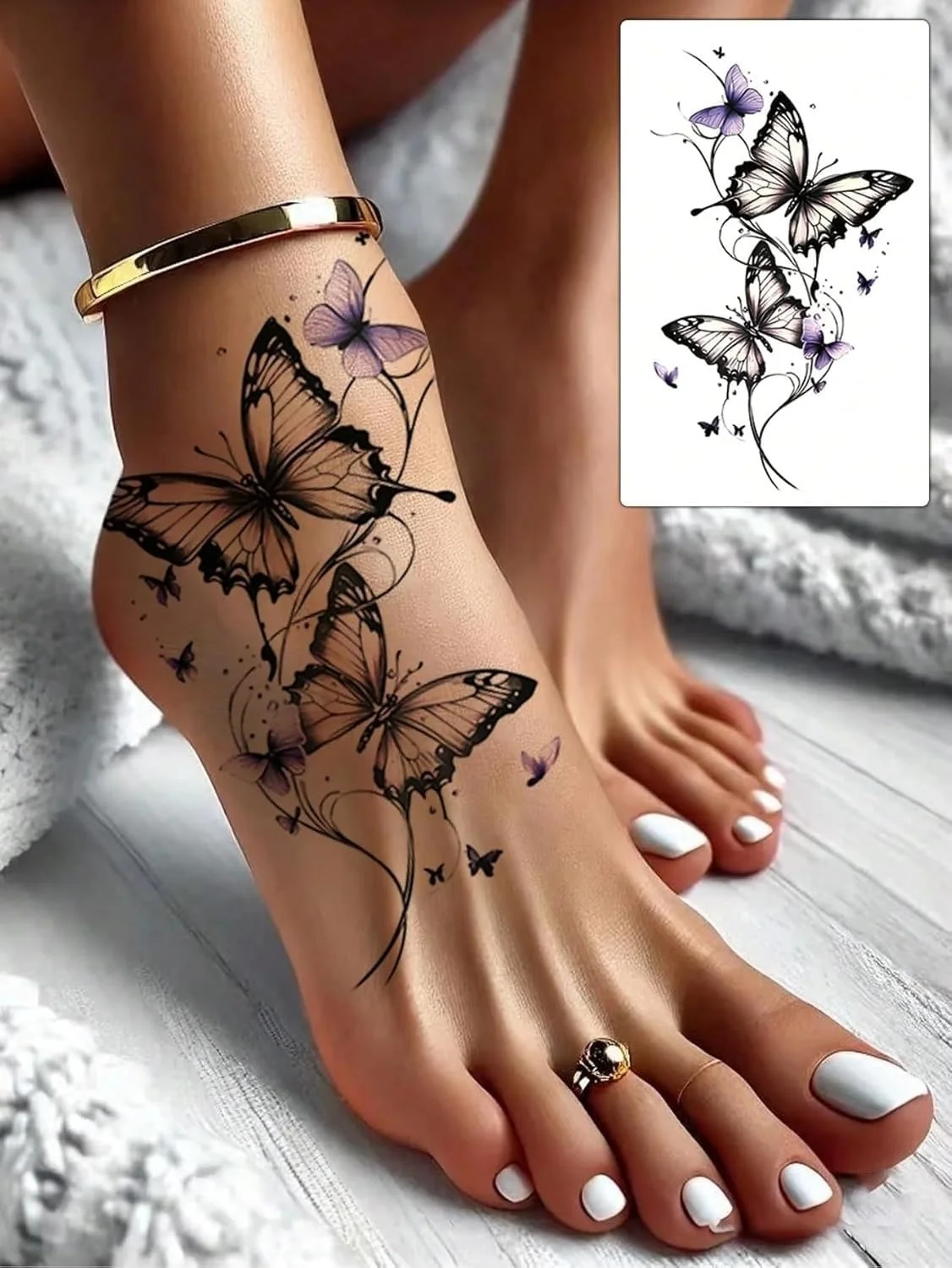 

Watercolor Butterfly Body Art Sticker Set of 2 12x19cm
