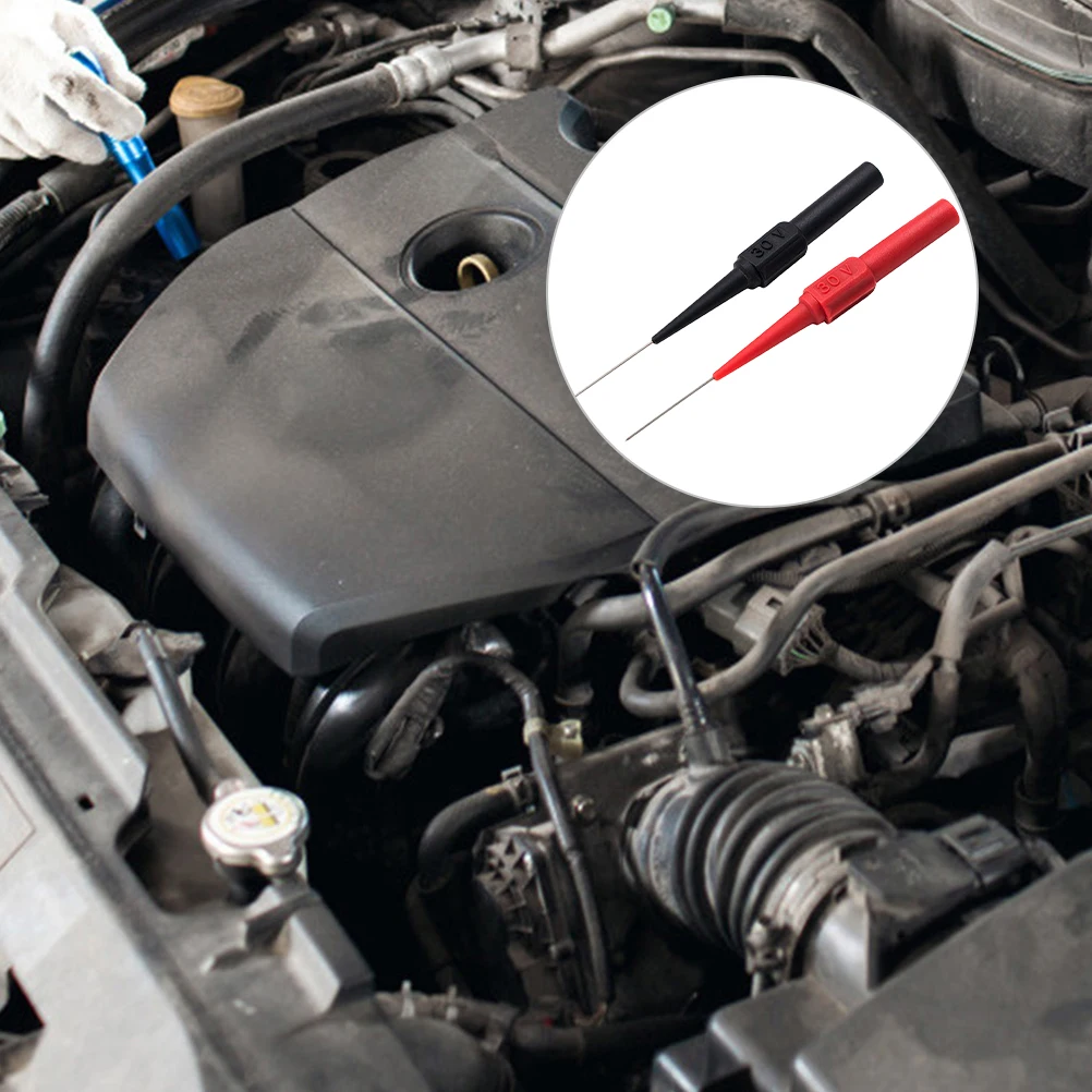 Sondas de perfuração de fio de isolamento, 2 peças, pino de sonda traseira dobrável, ferramenta de reparo de teste automotivo para multímetro de teste de circuito de carro