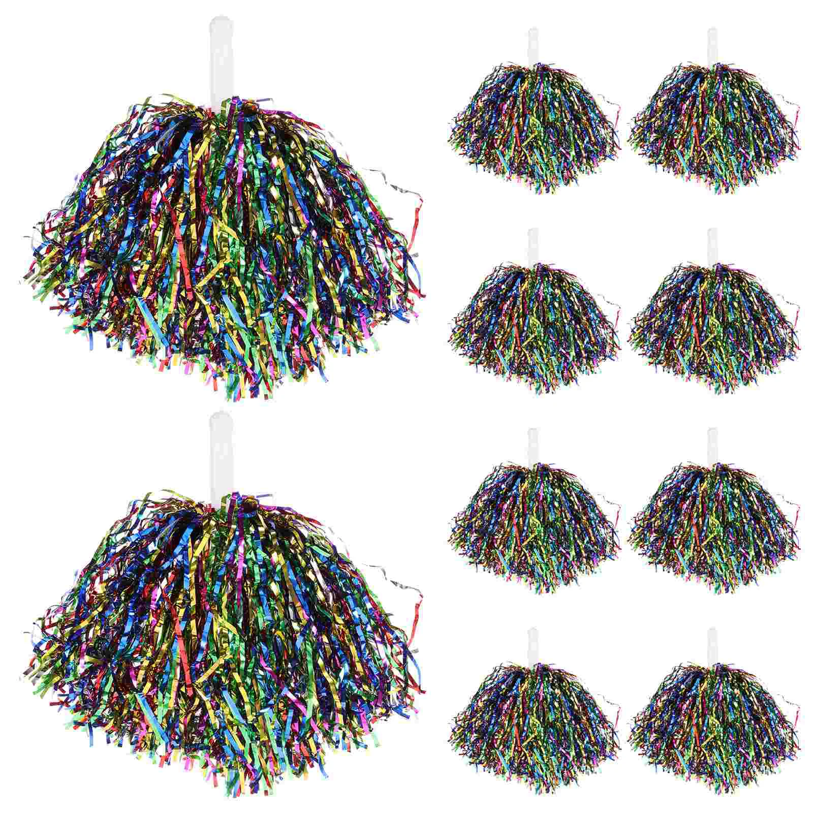 

10 Pcs Cheerleader Hand Flowers Colorful Ball Props Cheerleading Pom Poms Plastic Reusable Cheering