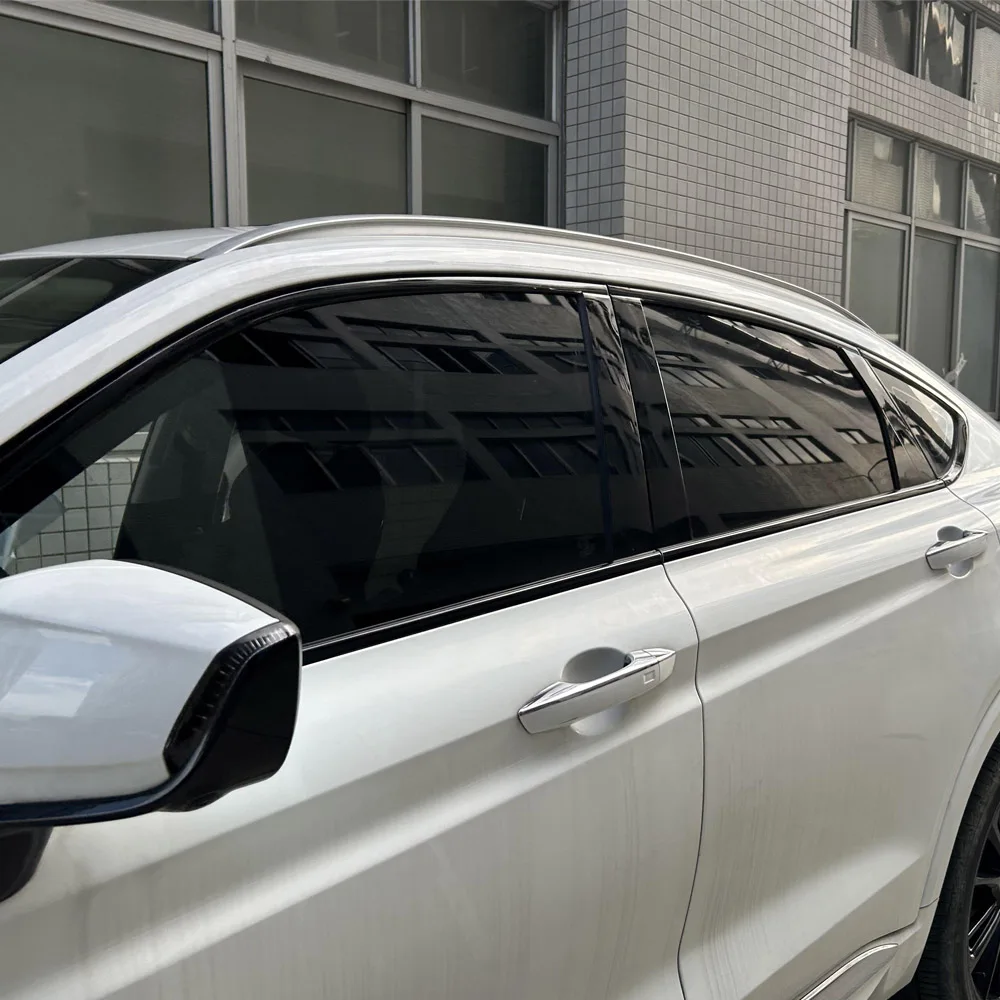 For Geely Tugella FY11 2019-2021 SUV Window Chrome Delete Blackout ABC Pillars Glossy Black Stickers