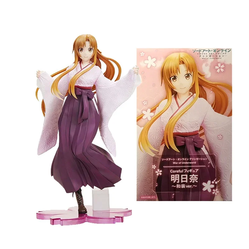 Original Japanese Anime Sword Art Online Coreful Figure Yuuki Asuna Kimono Ver Action Figures Dolls Kids Toys Christmas Gifts