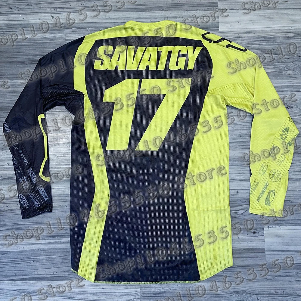 

2025 Summer Men's Sun Protection Motocross Jerseys Plus Size Long Sleeve Motorcycle T-Shirts #17 SAVATGY MotoGP Sports Clothing