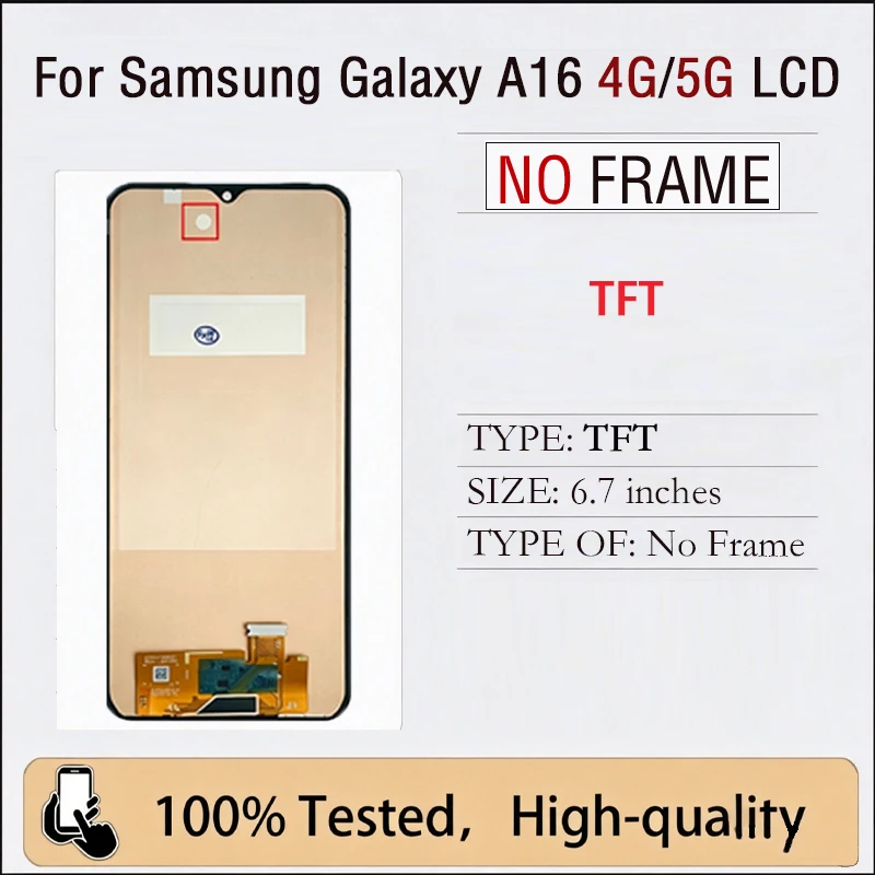 Nieuw A16 AMOLED voor Samsung Galaxy A16 4G 5G A165F A166B LCD Display Assemblage Vervangend Scherm Reparatie Getest Reserveonderdelen