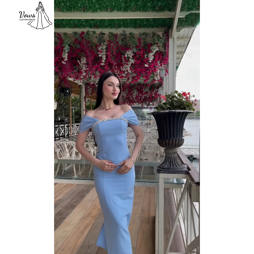 

Vows Women's Elegant Dresses for Special Occasions Custom Made Wedding Evening Dress Woman Satin Cloth Fishtail Skirt Rhinestone