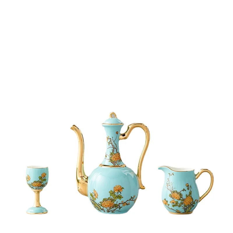 Lady Porcelain West Lake Blue and White Wine Glass/Wine Pot/Liquor Divider Household Wine Goblet